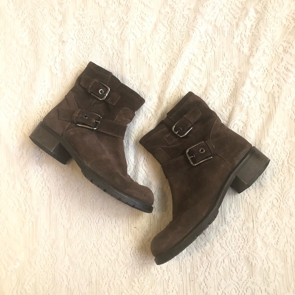 Sesto Meucci Shoes - Sesto Meucci suede moto buckle boots